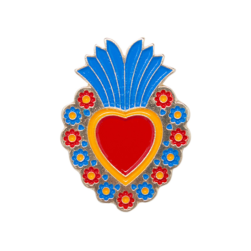 Pin metálico Corazón Floreado
