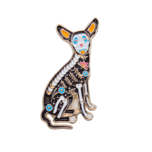 Imán metálico Perrito Calavera