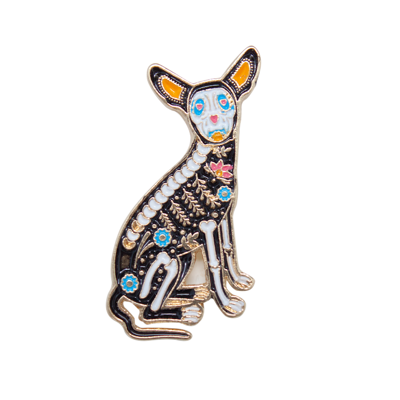 Imán metálico Perrito Calavera