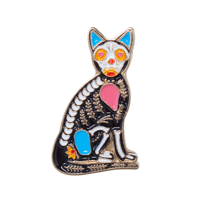Imán metálico Gatito Calavera