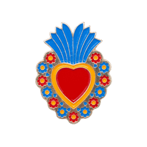 Imán metálico Corazón Floreado