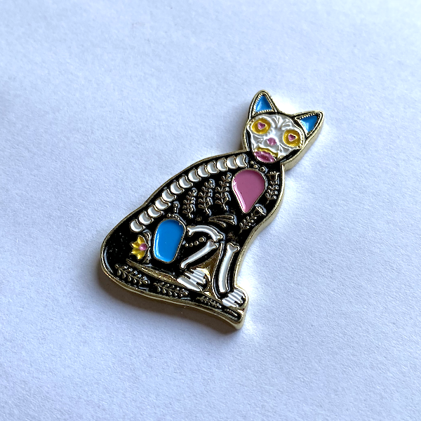 Imán metálico Gatito Calavera