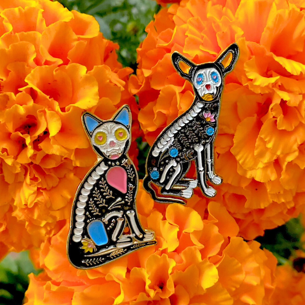 Imán metálico Perrito Calavera